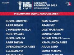 एसीसी प्रिमियर कपका लागि राष्ट्रिय टिमका कप्तान देव खनालसहित २१ सदस्यीय प्रारम्भिक टोली घोषणा