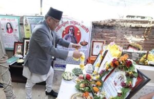 प्रधानमन्त्रीद्वारा सञ्जु खातीप्रति श्रद्धाञ्जली अर्पण