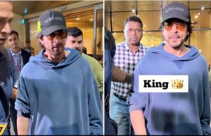 शाहरुख खान मुम्बइ एयरपोर्टमा, नाकमा चाेट देखियाे