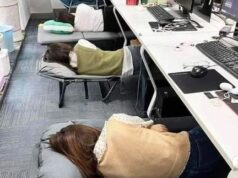 जापानमा गरियाे अफिसमा नै कर्मचारी सुतुन भनेर ओच्छयानको ब्यवस्था