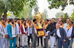 केपी ओली कप जितेपछि मधेस टिमलाई मुख्यमन्त्रीद्वारा सम्मान, टिमलाई पाँच लाख दिने घोषणा