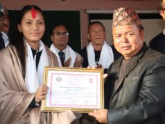 स्वर्ण पदक विजेता गुरुङलाई देवघाट गाउँपालिकाले गर्याे सम्मान