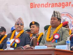 सुर्खेतको ३४औं राष्ट्रिय पुरुष भलिबल प्रतियोगिताको समुद्धाटन गर्दै कर्णाली प्रदेश सरकारका आर्थिक मामिला तथा योजनामन्त्री बेदराज सिंह(तस्वीरसहित)