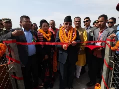 प्रधानमन्त्रीद्वारा कमला नदीमा निर्माण भएको झोलुङ्गे पुलको उद्घाटन