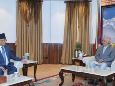 भारत भ्रमणअघि प्रधानमन्त्री दाहालले भेटे राष्ट्रपतिलाई