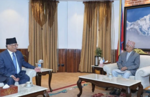 भारत भ्रमणअघि प्रधानमन्त्री दाहालले भेटे राष्ट्रपतिलाई