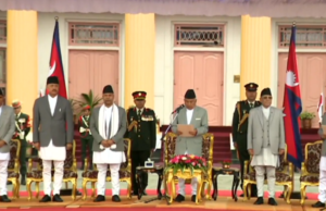नवनियुक्त प्रधानमन्त्री ओलीले लिए शपथ