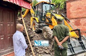 गगनसिंह दरबारको ३० फिटे पर्खाल भत्कियो