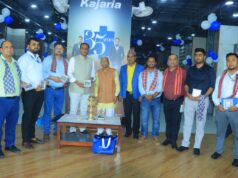 कजारिया रमेश टायल्सद्वारा धनगढीमा ग्यालेक्सी शोरुम उद्घाटन