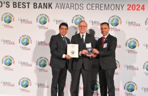 ग्लोबल आइएमई बैंक ग्लोबल फाइनान्सको “बेष्ट बैंक अवार्ड” बाट सम्मानित