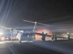 अवतरण गर्ने क्रममा एयर क्यानडाको विमानमा आगो लाग्यो