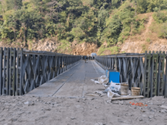 सुनकोशीमा अस्थायी बेलीब्रिज जडान सम्पन्न