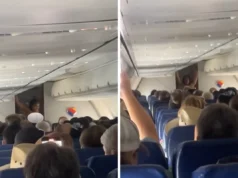 उडिरहेको विमानमा जब एक महिला यात्री नग्न भइन्